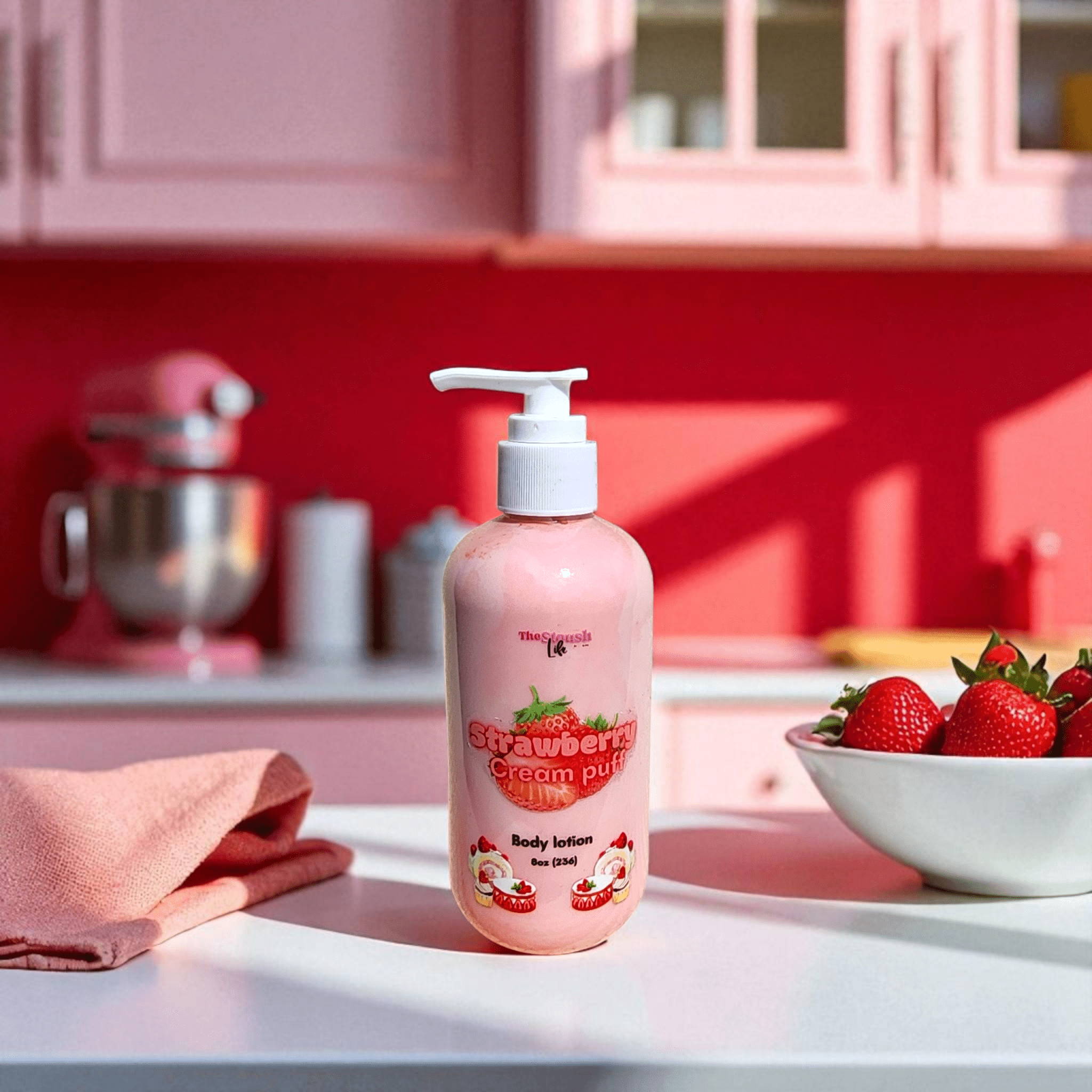 Strawberry Cream Puff Hydrating Body Lotion | Lotion | Natural Skincare by Thestoushlife