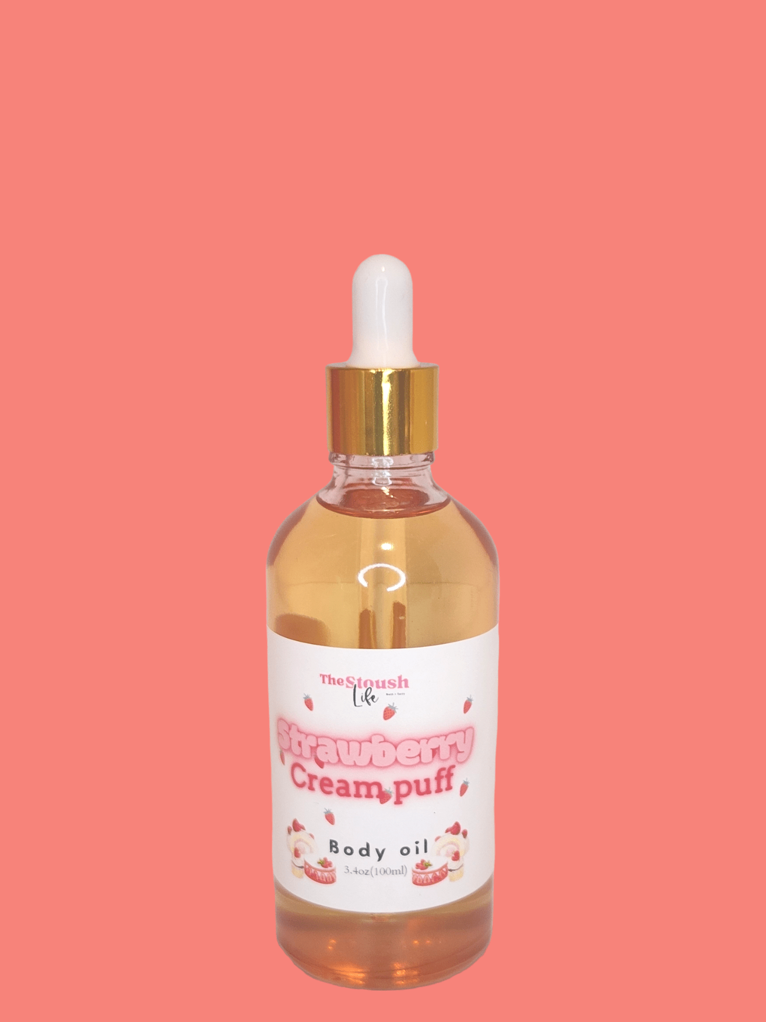 Strawberry Cream Puff Nourishing Body Oil | Body oil | Natural Skincare by Thestoushlife