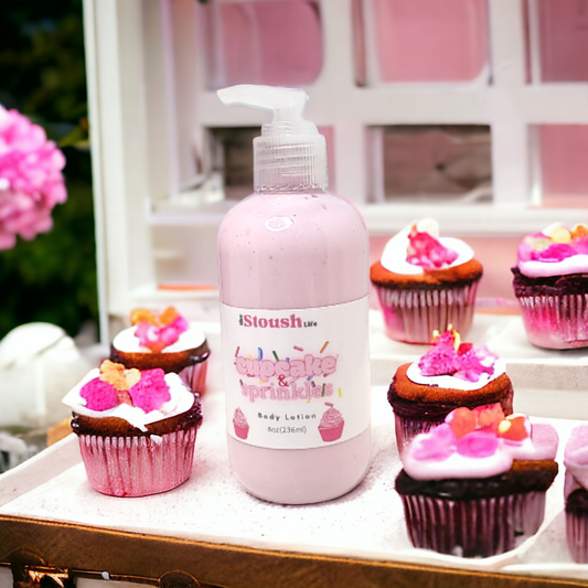 Cupcake and sprinkle lotion