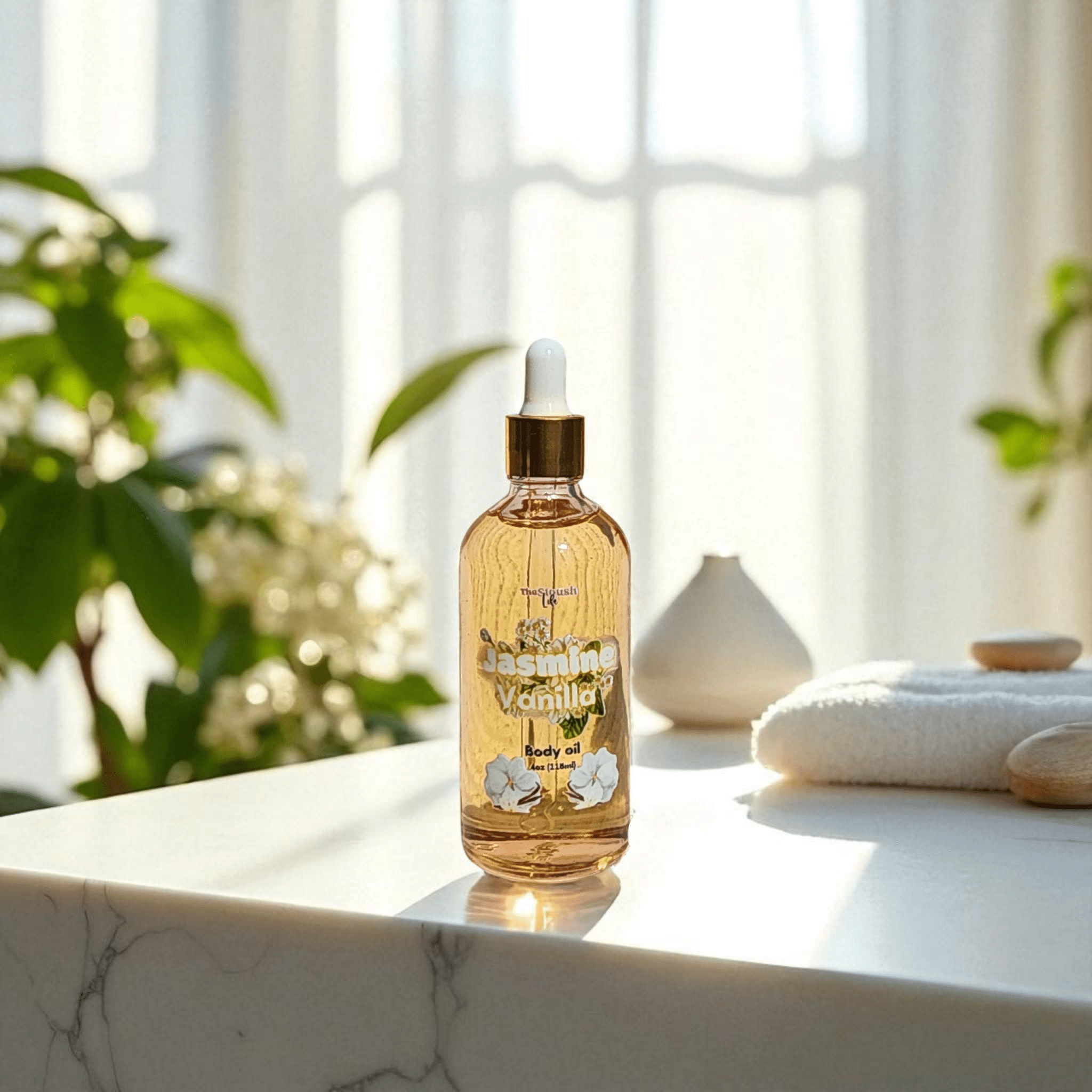 Jasmine & Vanilla Nourishing Body Oil | Body oil | Natural Skincare by Thestoushlife