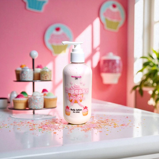 Cupcake and sprinkle lotion